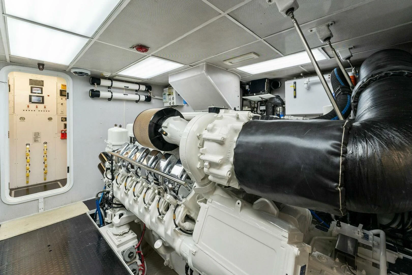 a machine with a large metal pipe aboard ANTARES Yacht for Sale