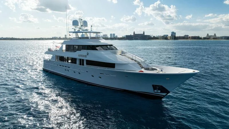 a large white yacht aboard ANTARES Yacht for Sale