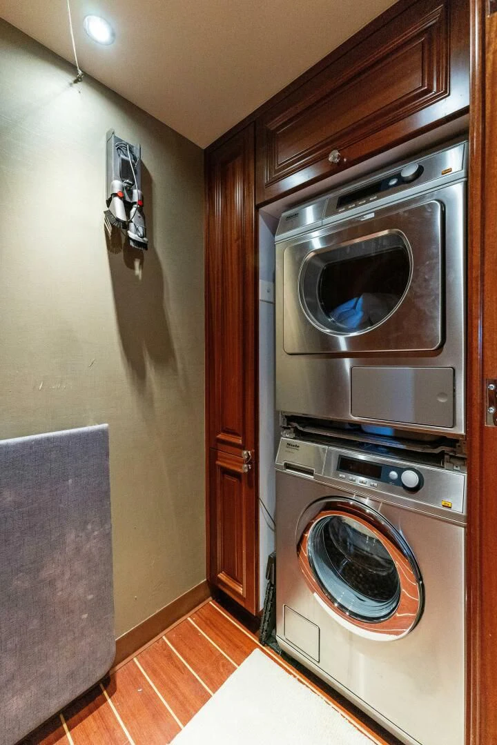 a washer and dryer in a room aboard ANTARES Yacht for Sale