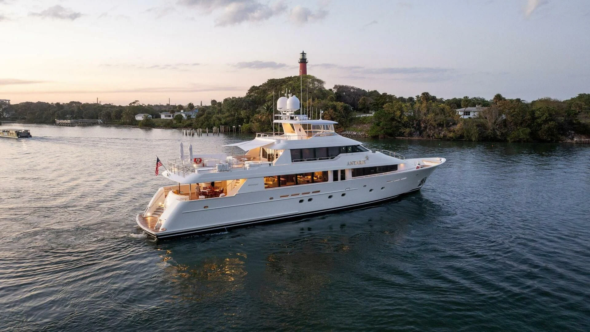a boat on the water aboard ANTARES Yacht for Sale