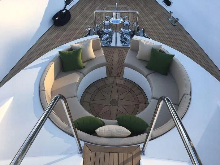 a model of a boat aboard ANTARES Yacht for Sale