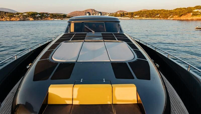 a boat on the water aboard EL DISPARO Yacht for Sale
