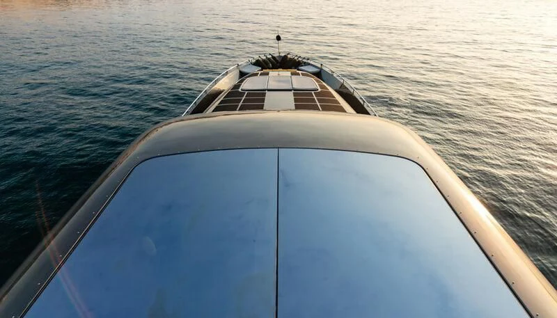 a boat in the water aboard EL DISPARO Yacht for Sale