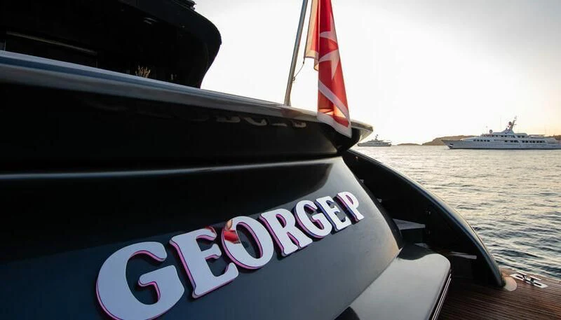 the front of a boat aboard EL DISPARO Yacht for Sale