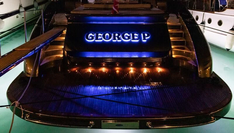 a black and blue electronic device aboard EL DISPARO Yacht for Sale
