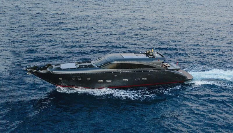 a boat in the water aboard EL DISPARO Yacht for Sale