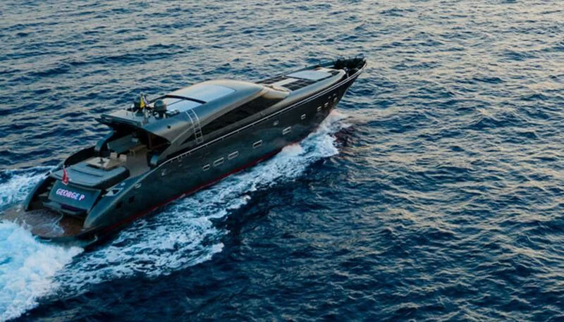 a boat in the water aboard EL DISPARO Yacht for Sale