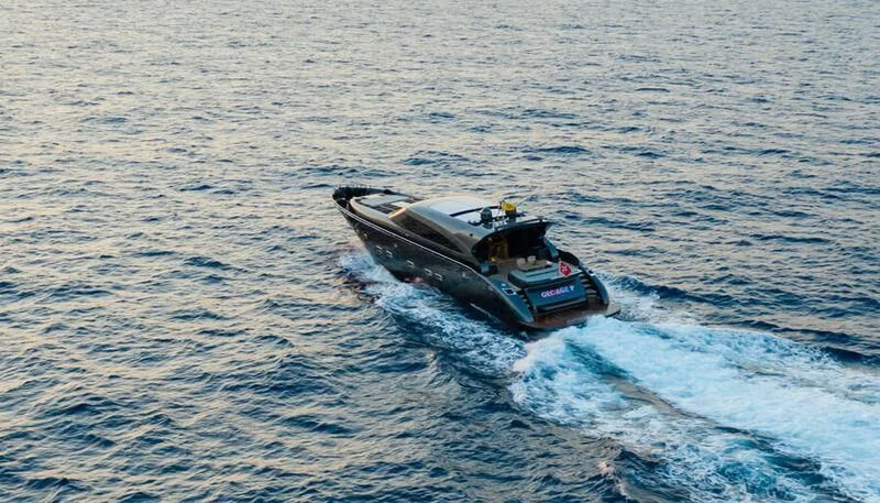 a boat in the water aboard EL DISPARO Yacht for Sale