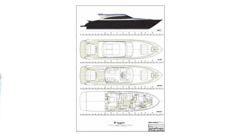 diagram aboard EL DISPARO Yacht for Sale