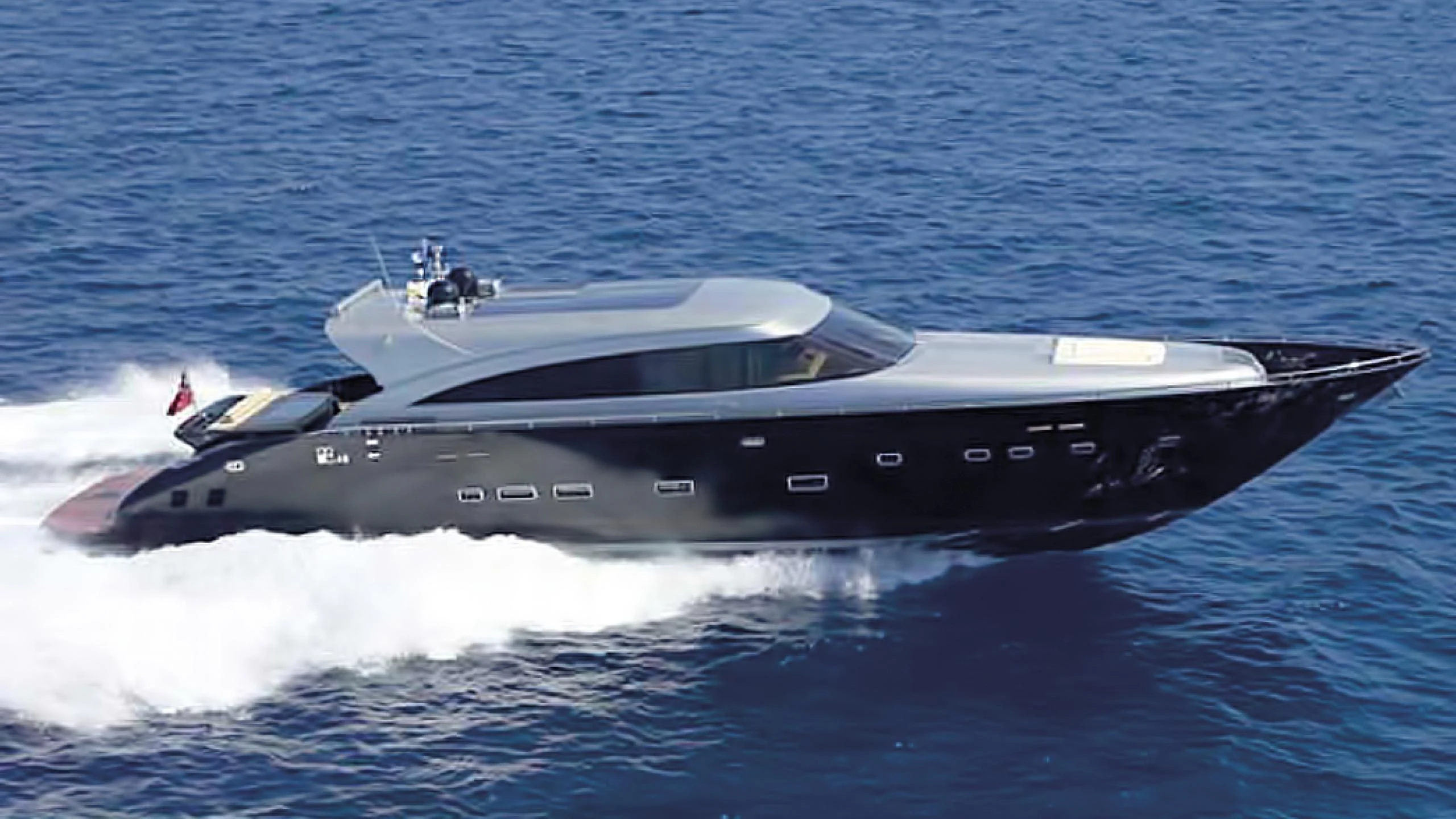 a space shuttle above the water aboard EL DISPARO Yacht for Sale