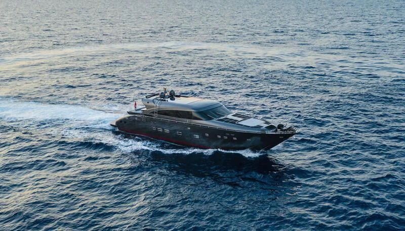 a boat in the water aboard EL DISPARO Yacht for Sale