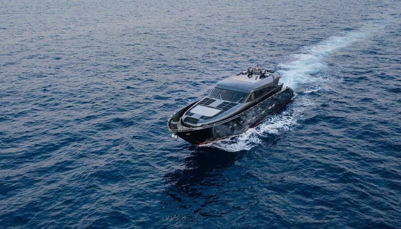 a boat in the water aboard EL DISPARO Yacht for Sale