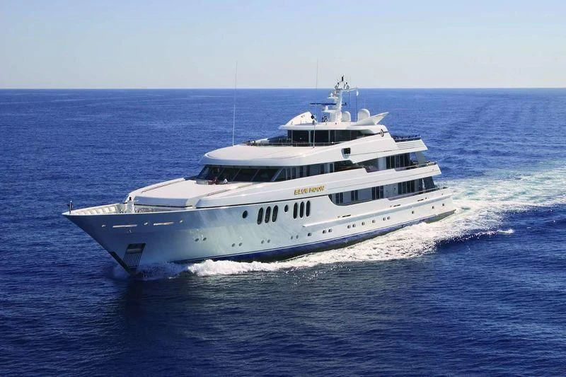 a large white boat aboard BLUE MOON Yacht for Charter