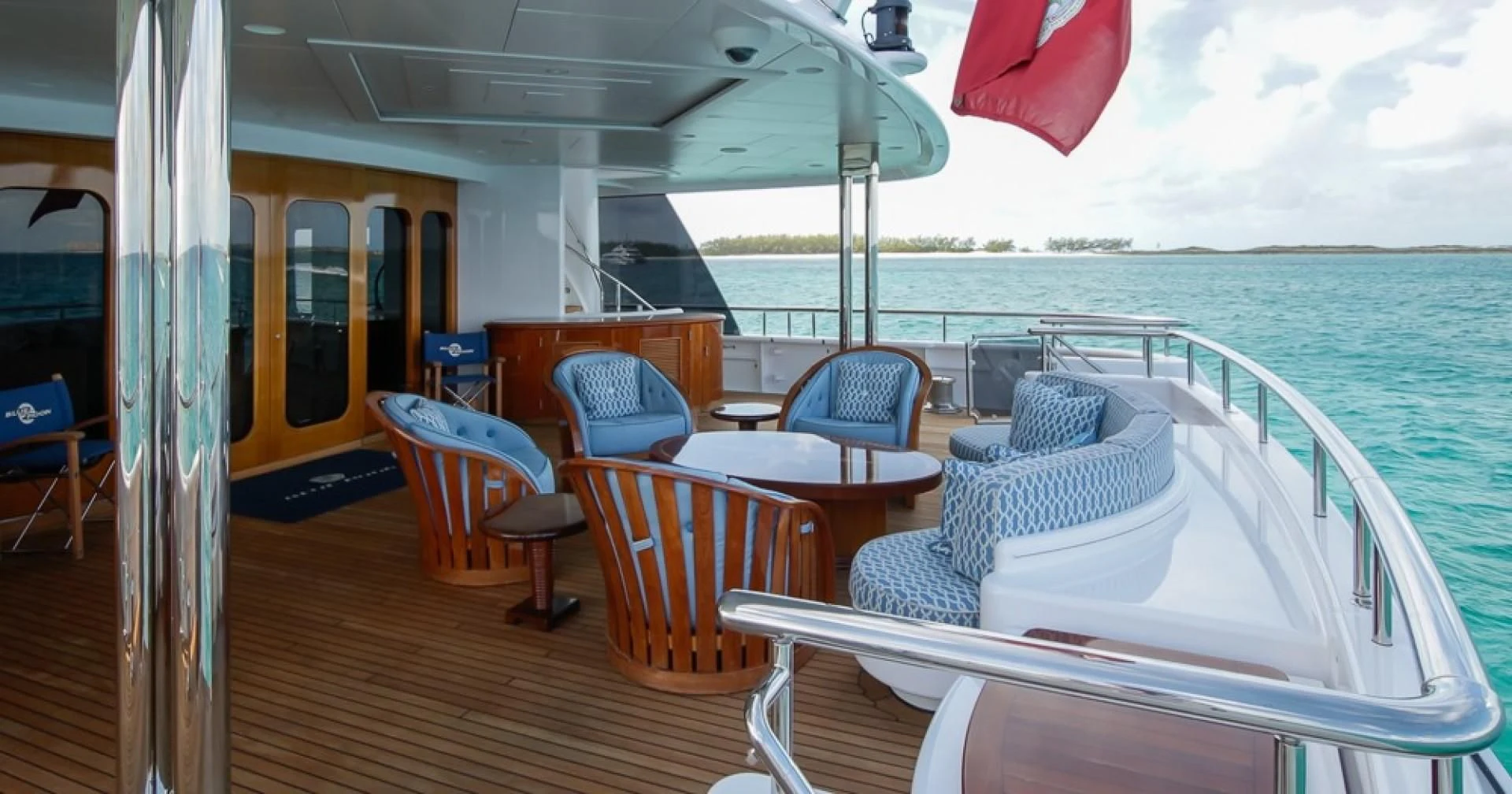 a boat on the water aboard BLUE MOON Yacht for Charter