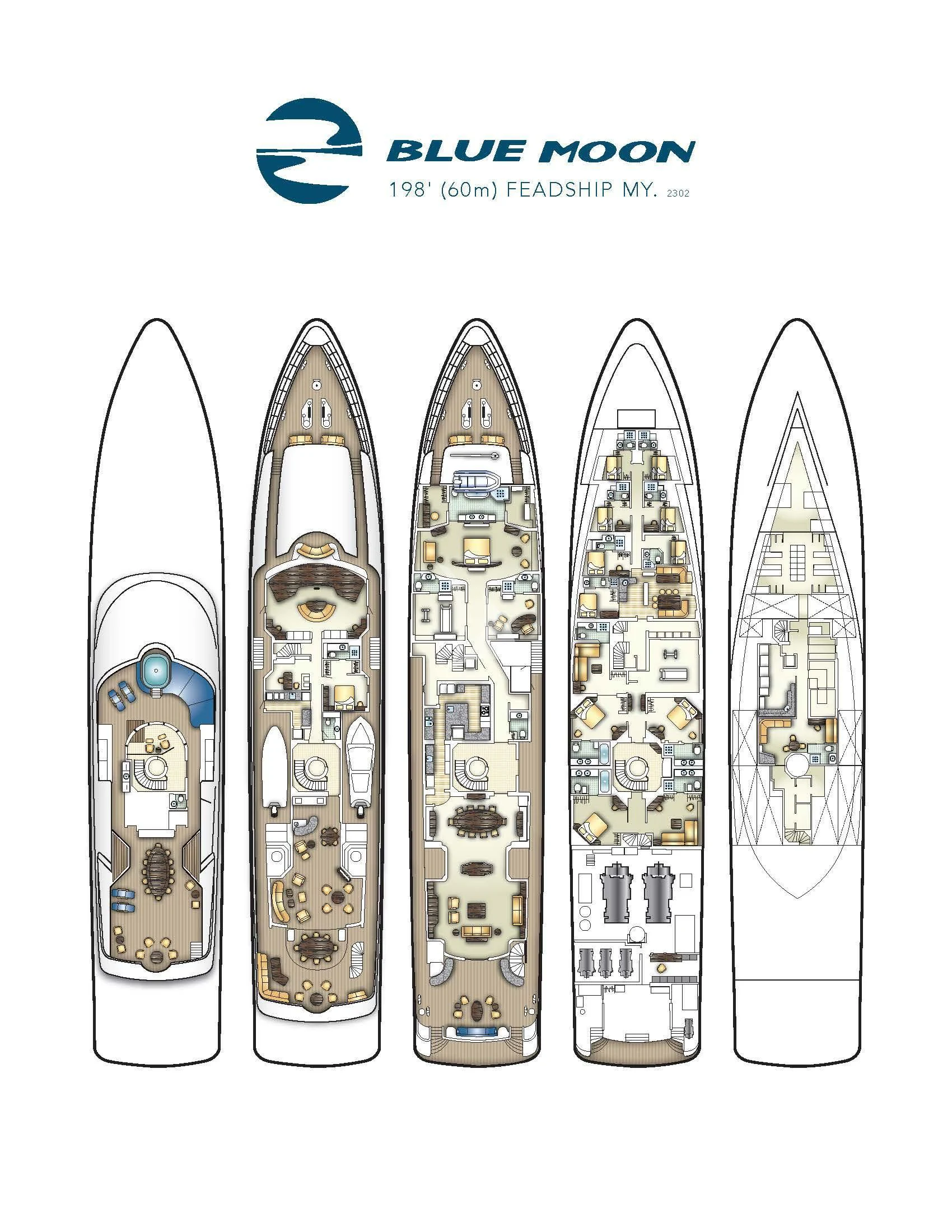 diagram aboard BLUE MOON Yacht for Charter