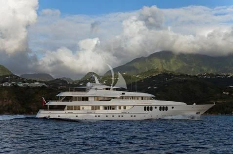 a white yacht in the water aboard BLUE MOON Yacht for Charter