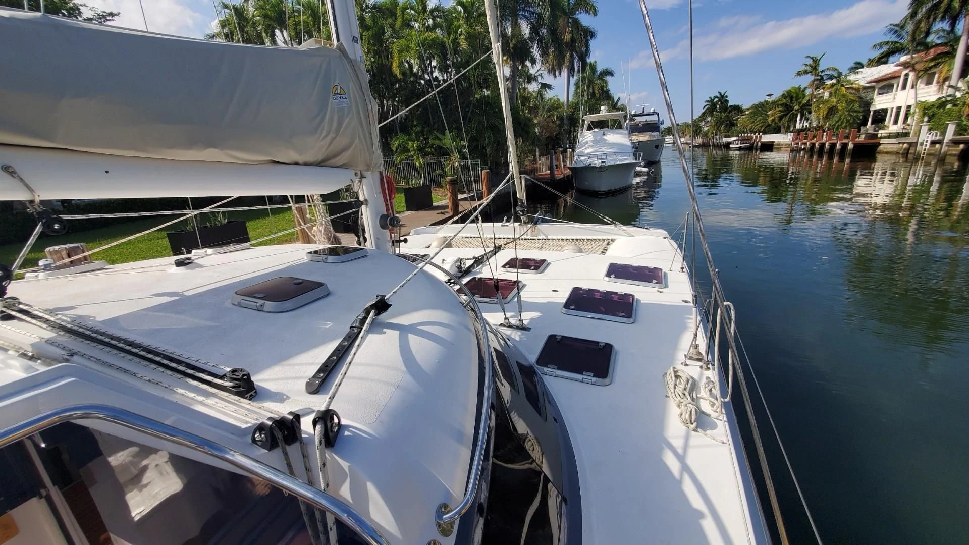 a group of boats in a harbor aboard BLUE MOON Yacht for Charter