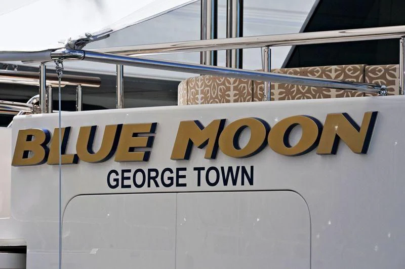 logo aboard BLUE MOON Yacht for Charter