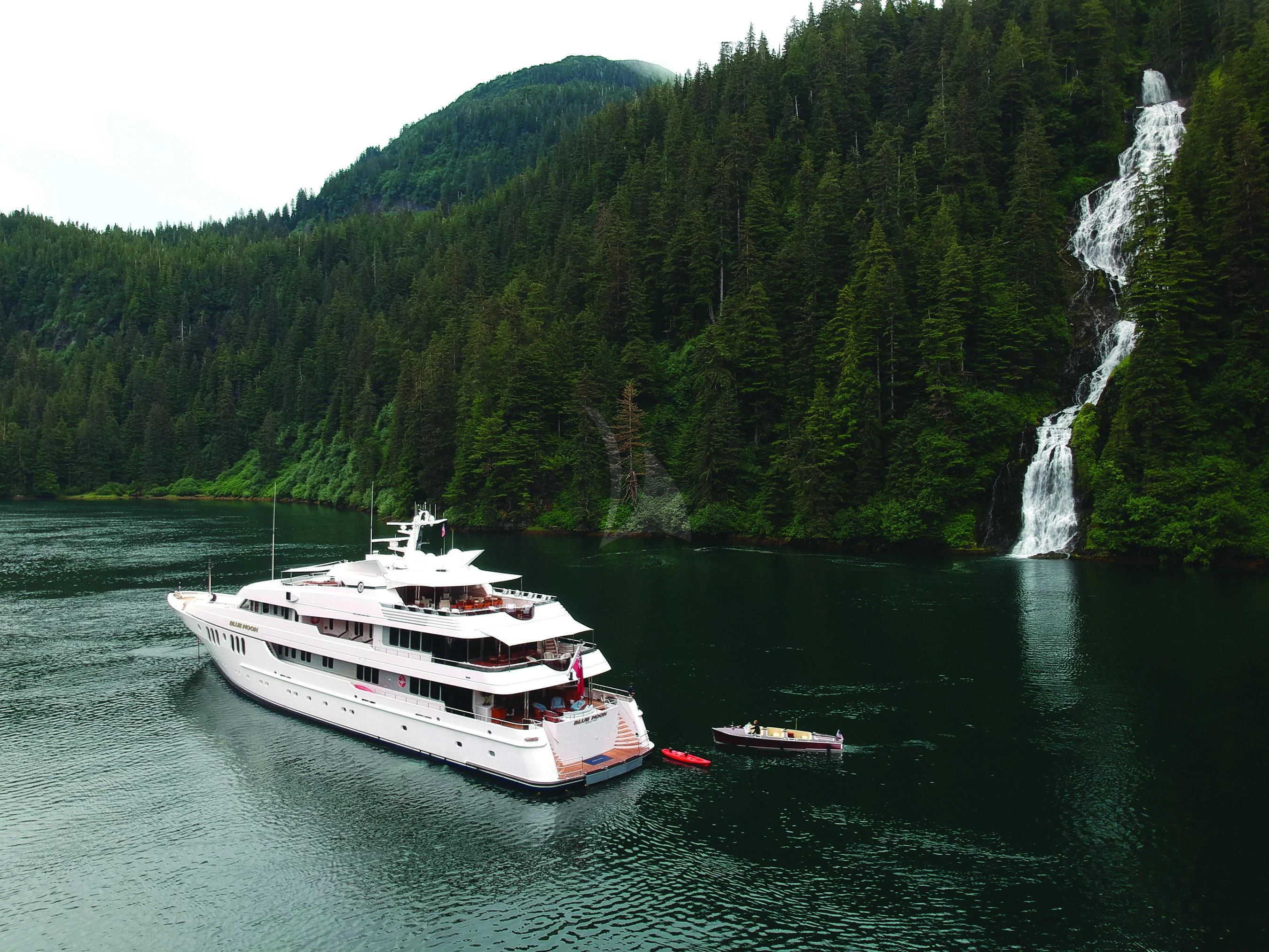 a boat on the water aboard BLUE MOON Yacht for Charter