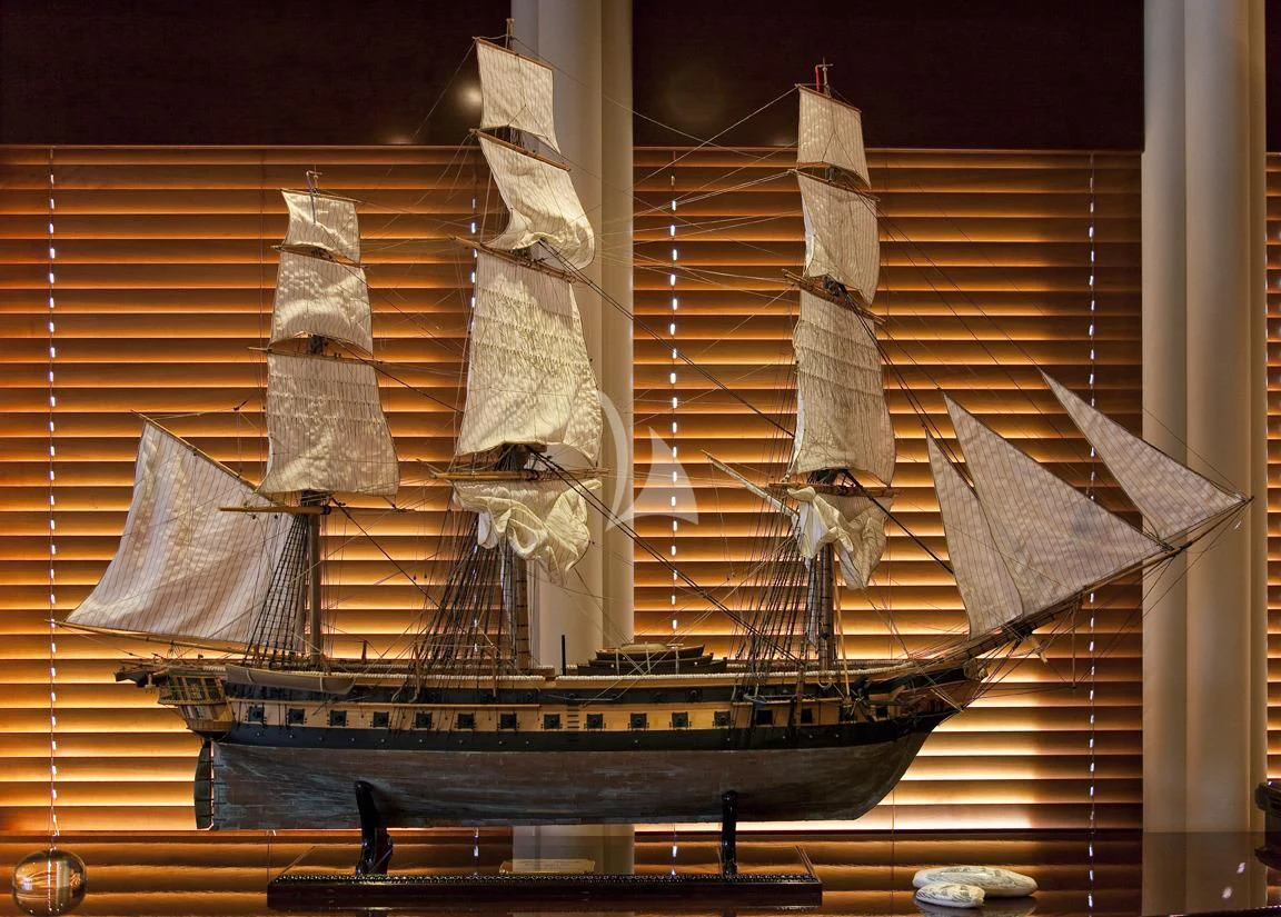 a large ship with sails aboard BLUE MOON Yacht for Charter