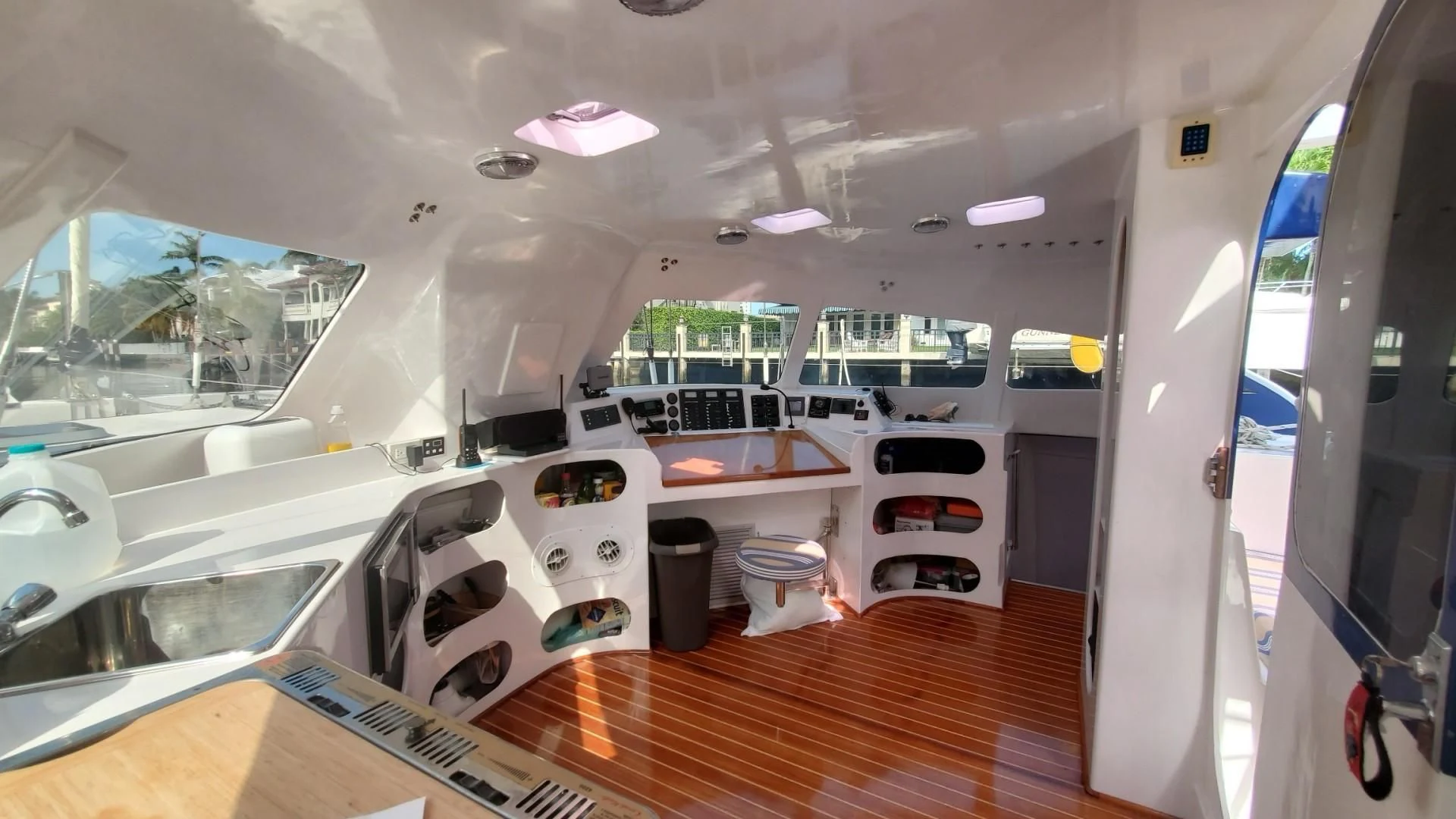 inside of a vehicle aboard BLUE MOON Yacht for Charter