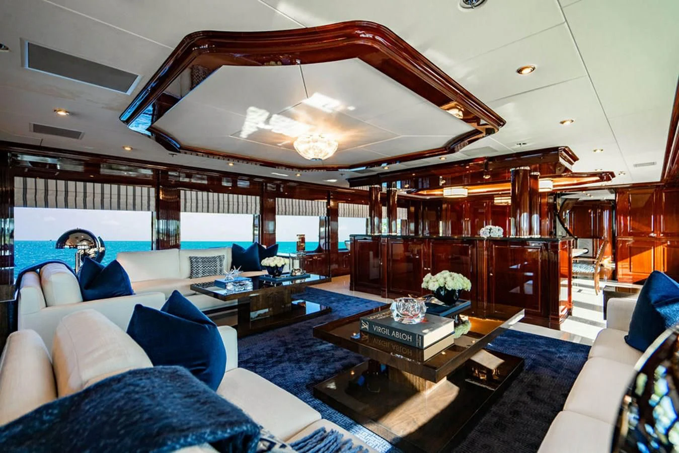 a room with a large ceiling aboard LADY ELAINE Yacht for Charter