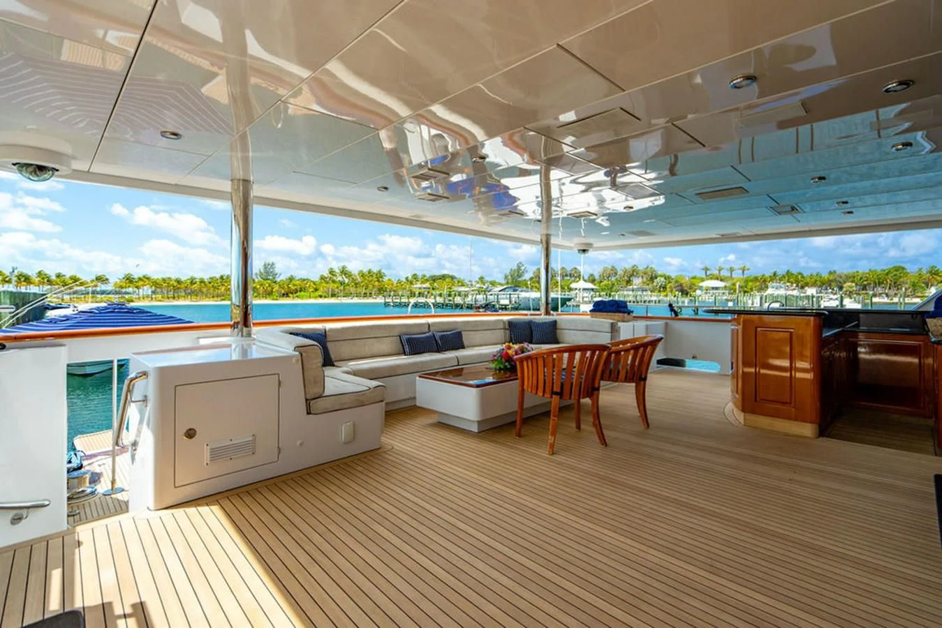 a large room with a pool aboard LADY ELAINE Yacht for Charter