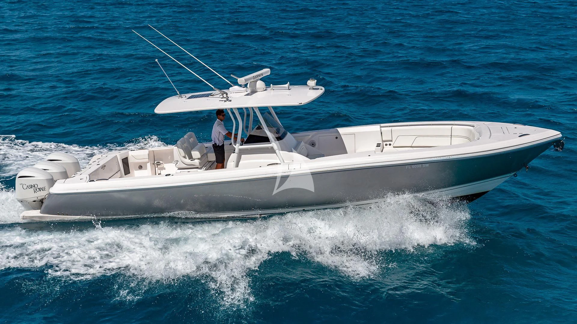 a person on a boat aboard LADY ELAINE Yacht for Charter