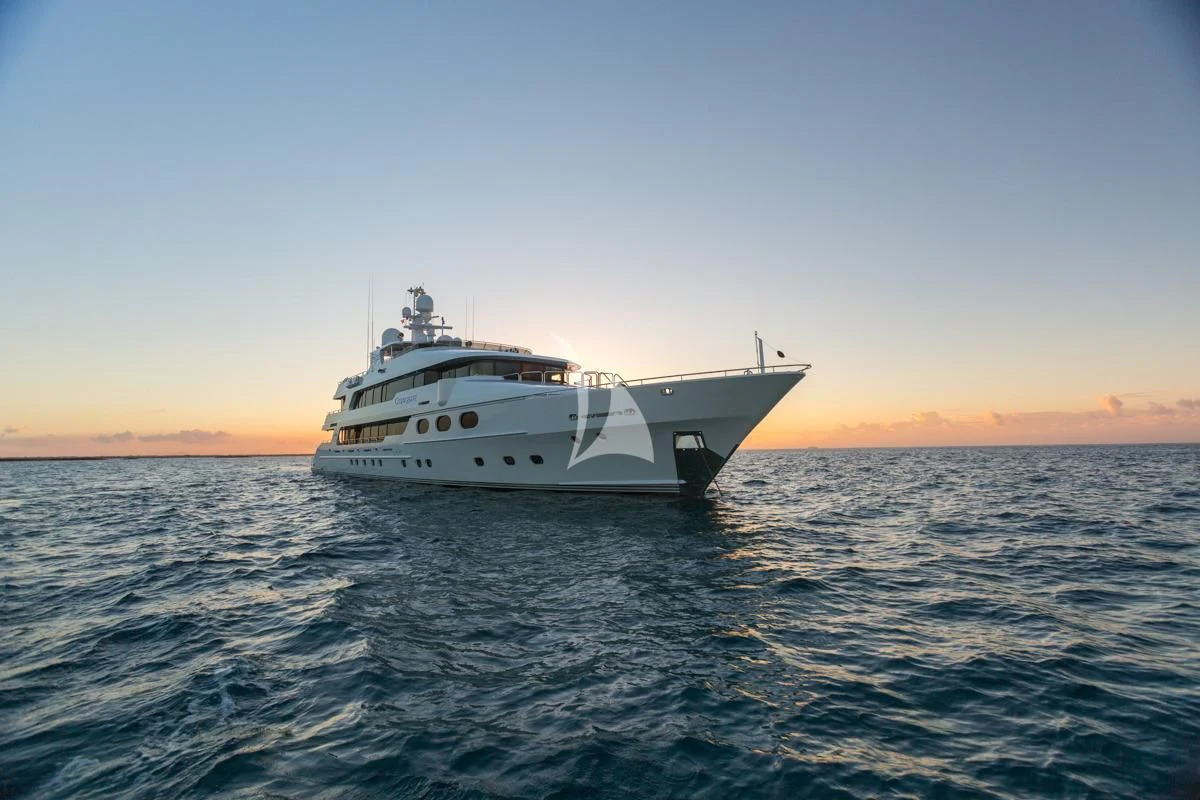 a white yacht in the water aboard LADY ELAINE Yacht for Charter