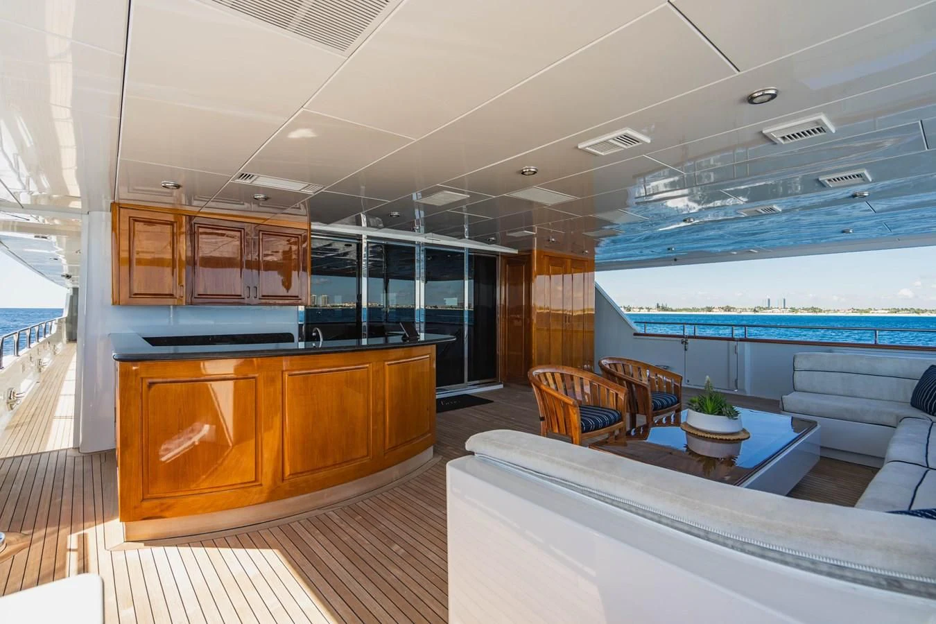 a room with a table and chairs aboard LADY ELAINE Yacht for Charter
