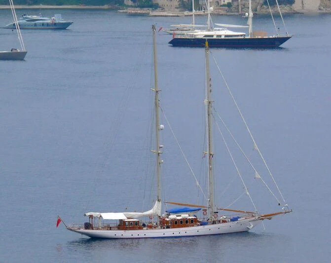 a sailboat in the water aboard SAKARA Yacht for Sale