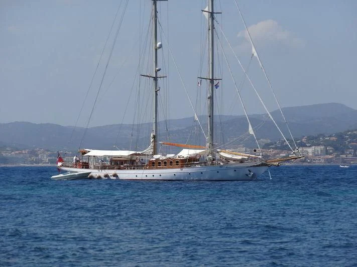 a sailboat on the water aboard SAKARA Yacht for Sale