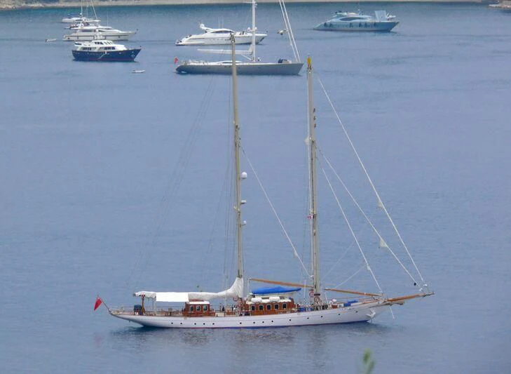a sailboat in the water aboard SAKARA Yacht for Sale