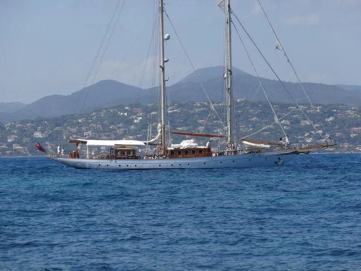 a boat in the water aboard SAKARA Yacht for Sale