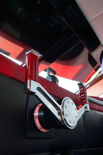 a red and white machine aboard PRIMERO Yacht for Sale