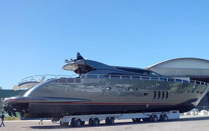 a large military plane aboard PRIMERO Yacht for Sale