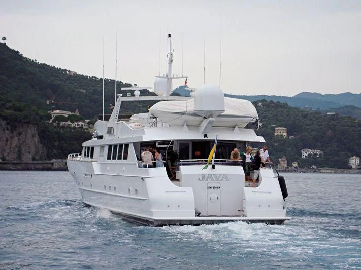 a boat sailing on the water aboard JAVA Yacht for Sale
