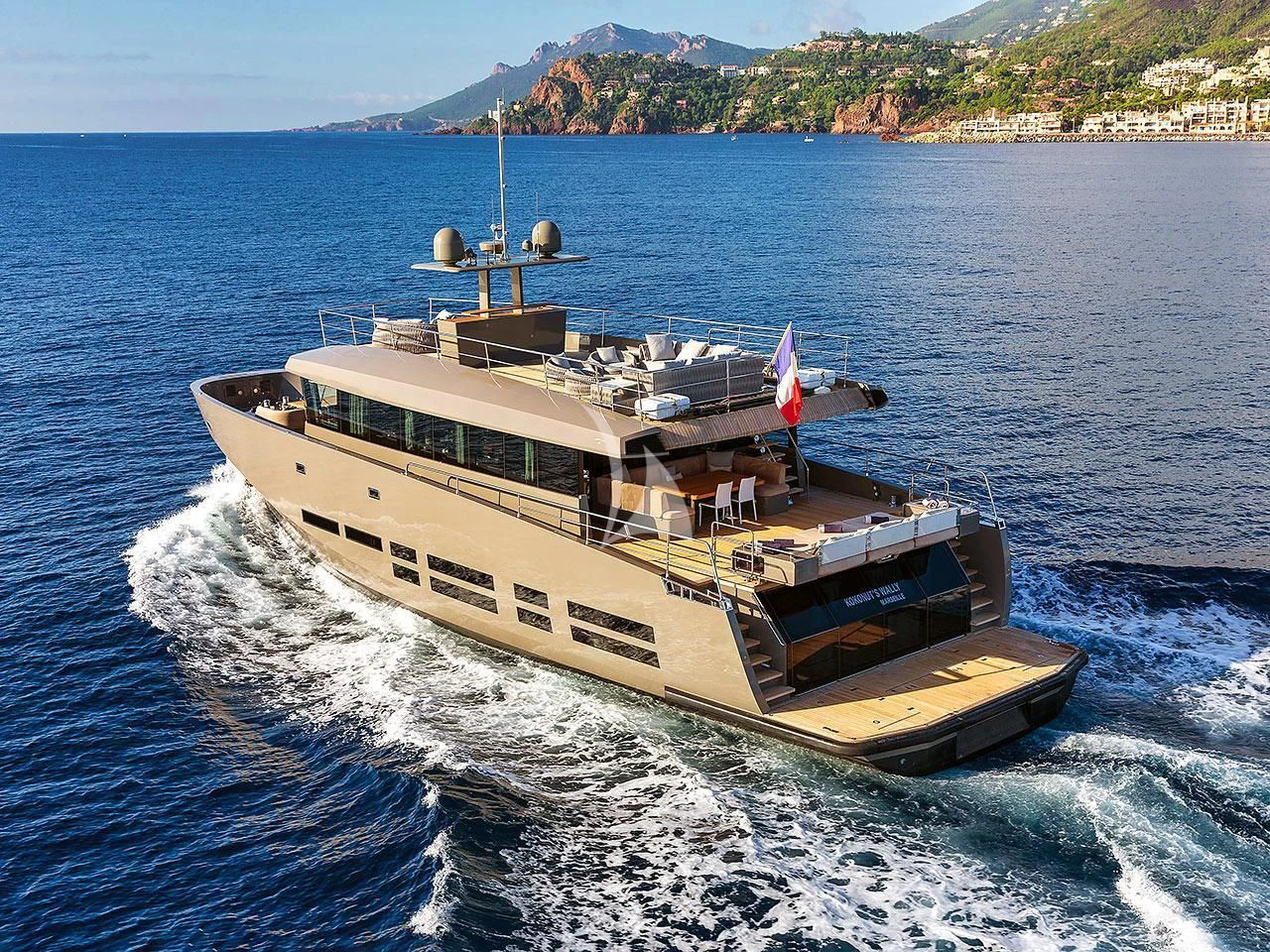 a boat on the water aboard KOKONUT'S WALLY Yacht for Sale