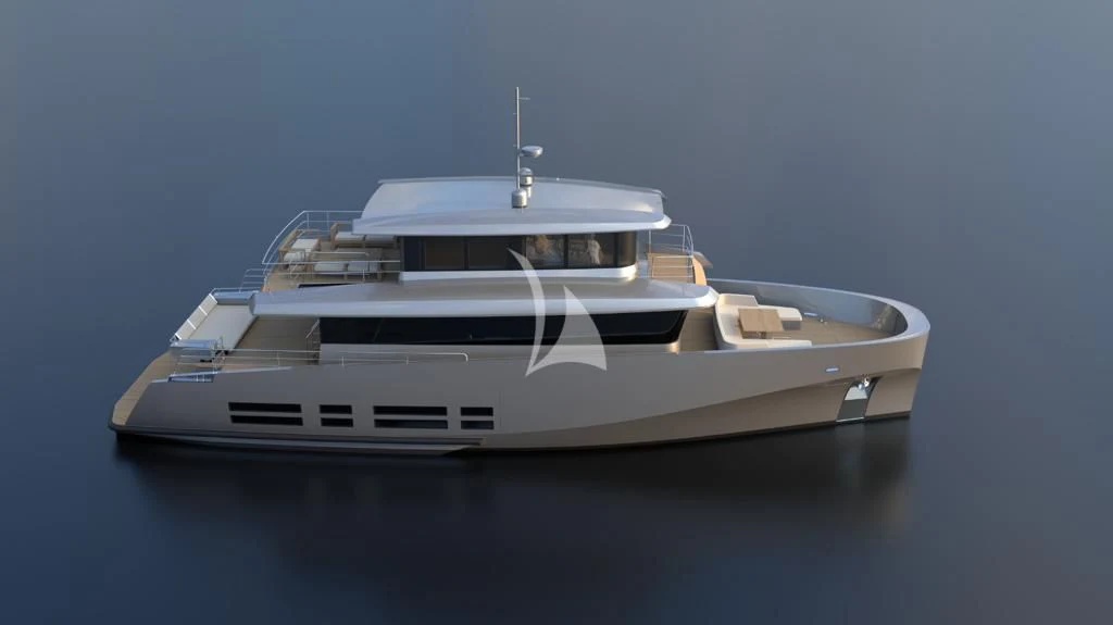 a white boat on water aboard KOKONUT'S WALLY Yacht for Sale