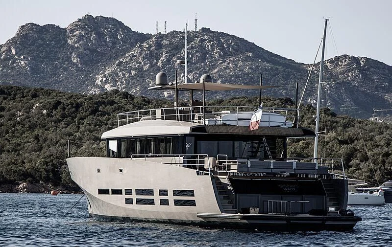 a boat in the water aboard KOKONUT'S WALLY Yacht for Sale