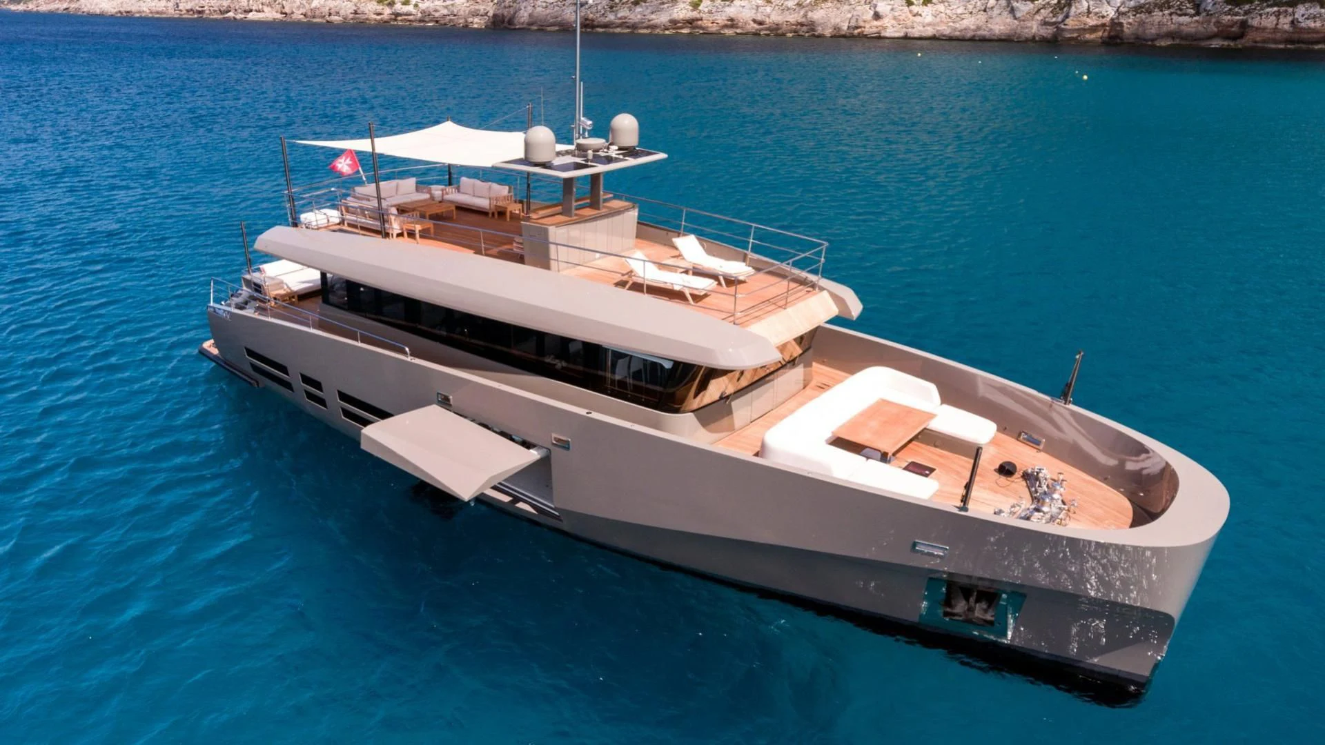 a boat on the water aboard KOKONUT'S WALLY Yacht for Sale