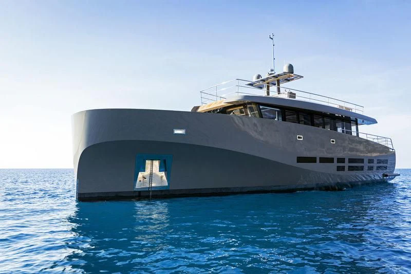 a large boat in the water aboard KOKONUT'S WALLY Yacht for Sale