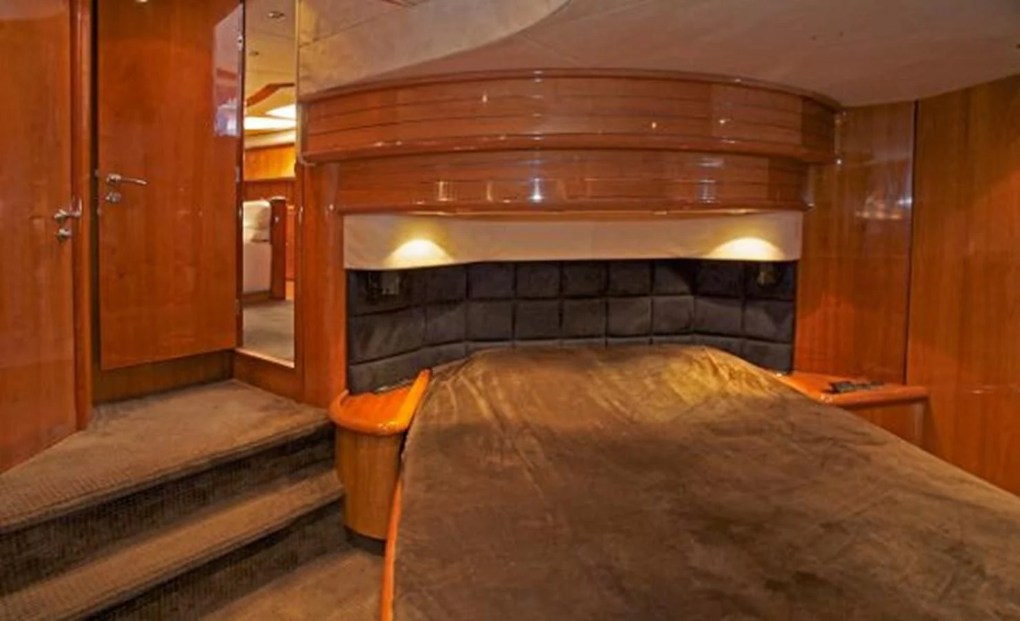 a bed in a room aboard H2 Yacht for Sale