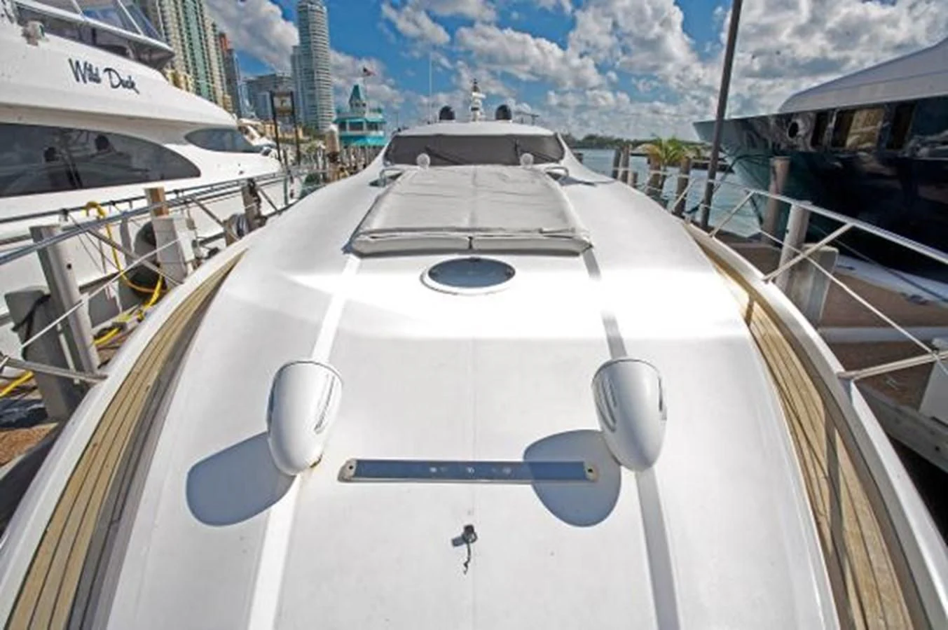 a white jet on a deck aboard H2 Yacht for Sale