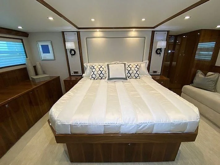 a bed in a hotel room aboard MAKE IT HAPPEN Yacht for Sale