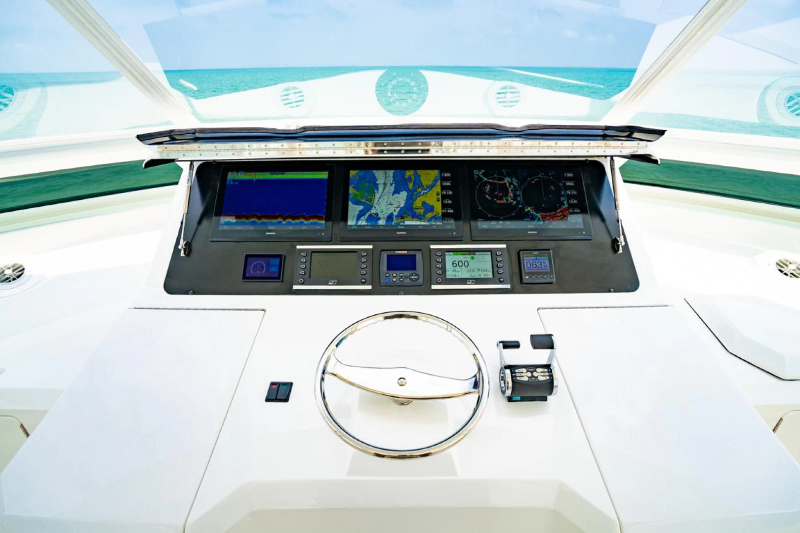 the inside of a cockpit aboard MAKE IT HAPPEN Yacht for Sale