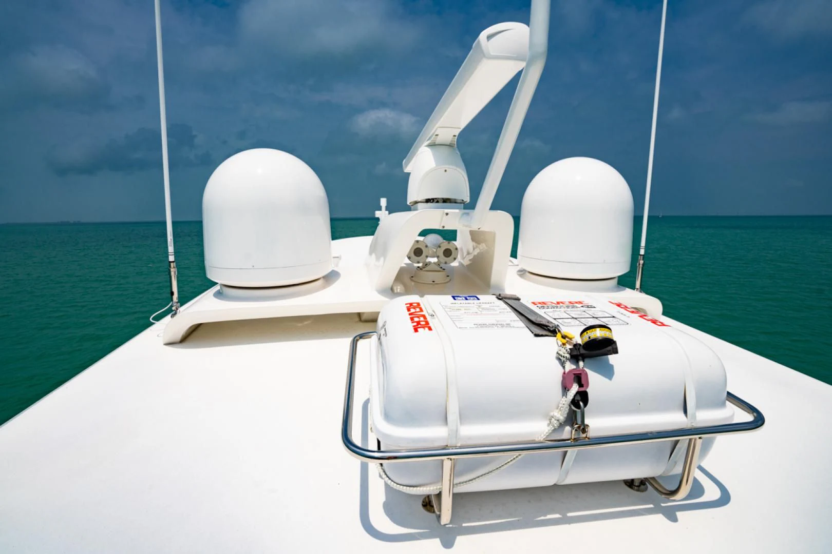 a white robot on a boat aboard MAKE IT HAPPEN Yacht for Sale