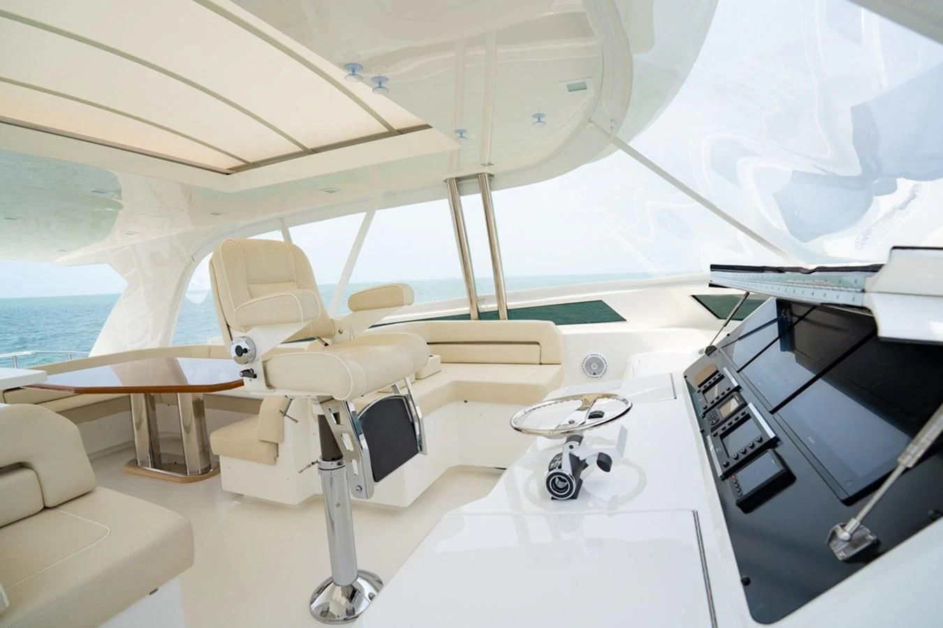 a room with a large window aboard MAKE IT HAPPEN Yacht for Sale