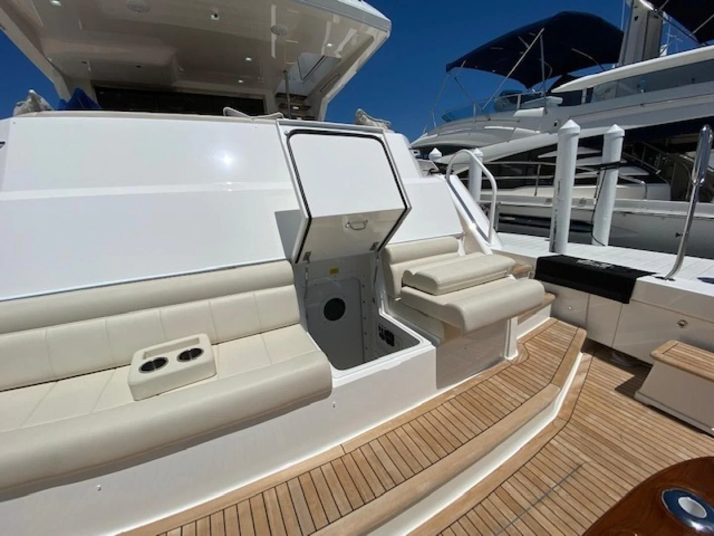 a close-up of a white boat aboard MAKE IT HAPPEN Yacht for Sale