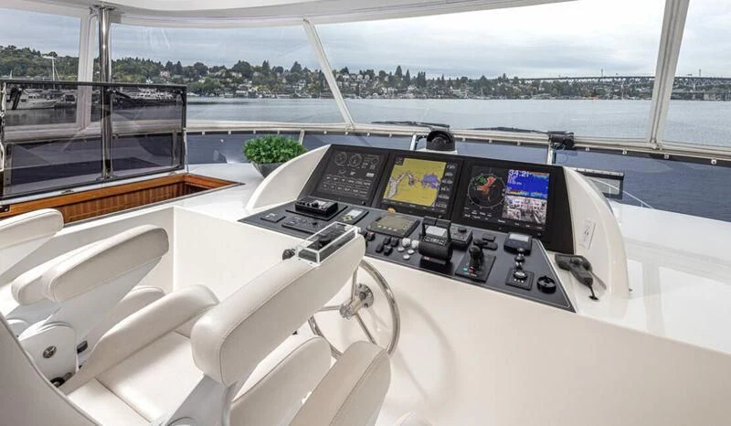 inside of a car aboard SPILL POINT Yacht for Sale
